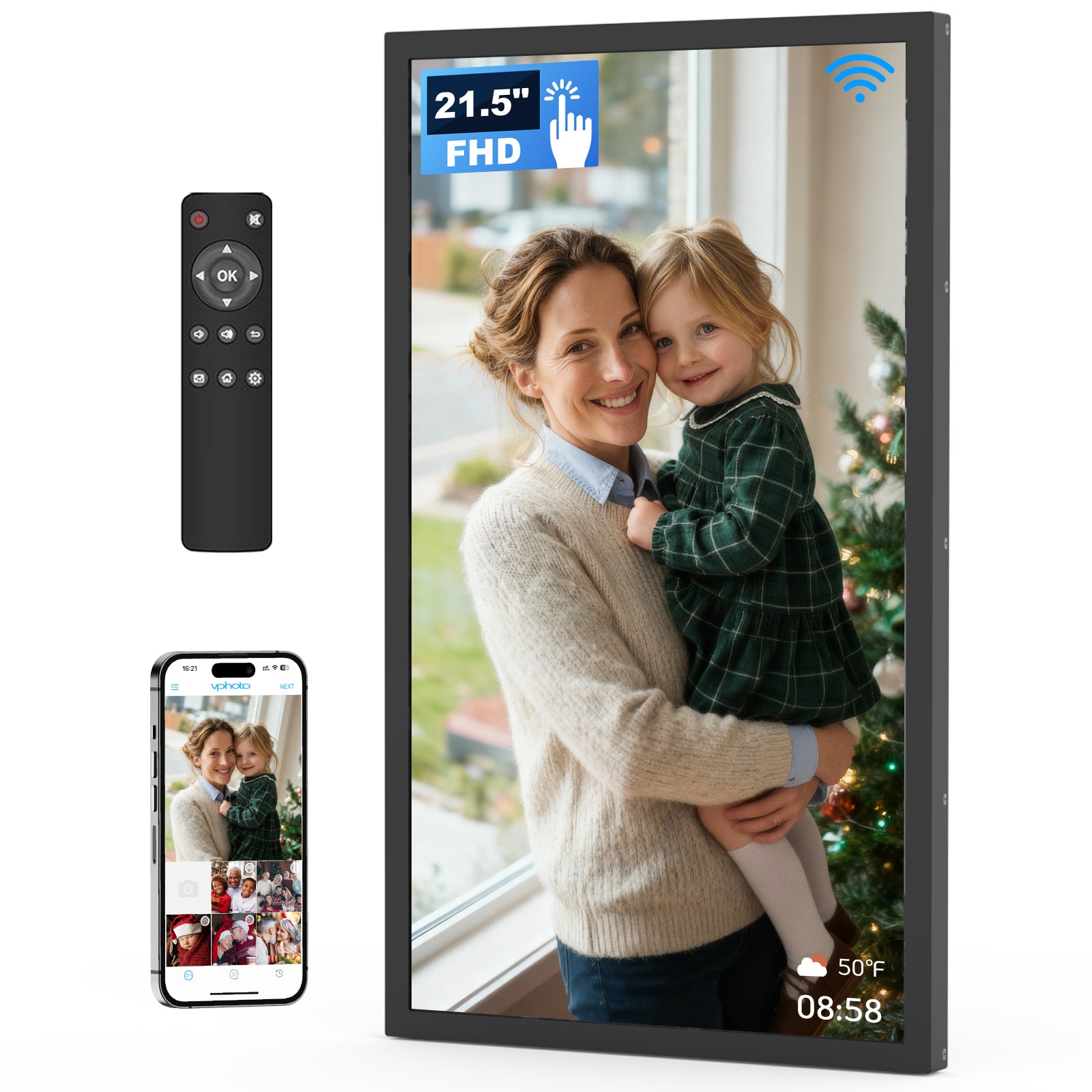 Computer Picture Frame 21.5 Inch Touchscreen Digital Picture Frame 32GB, Large Digital Photo ...