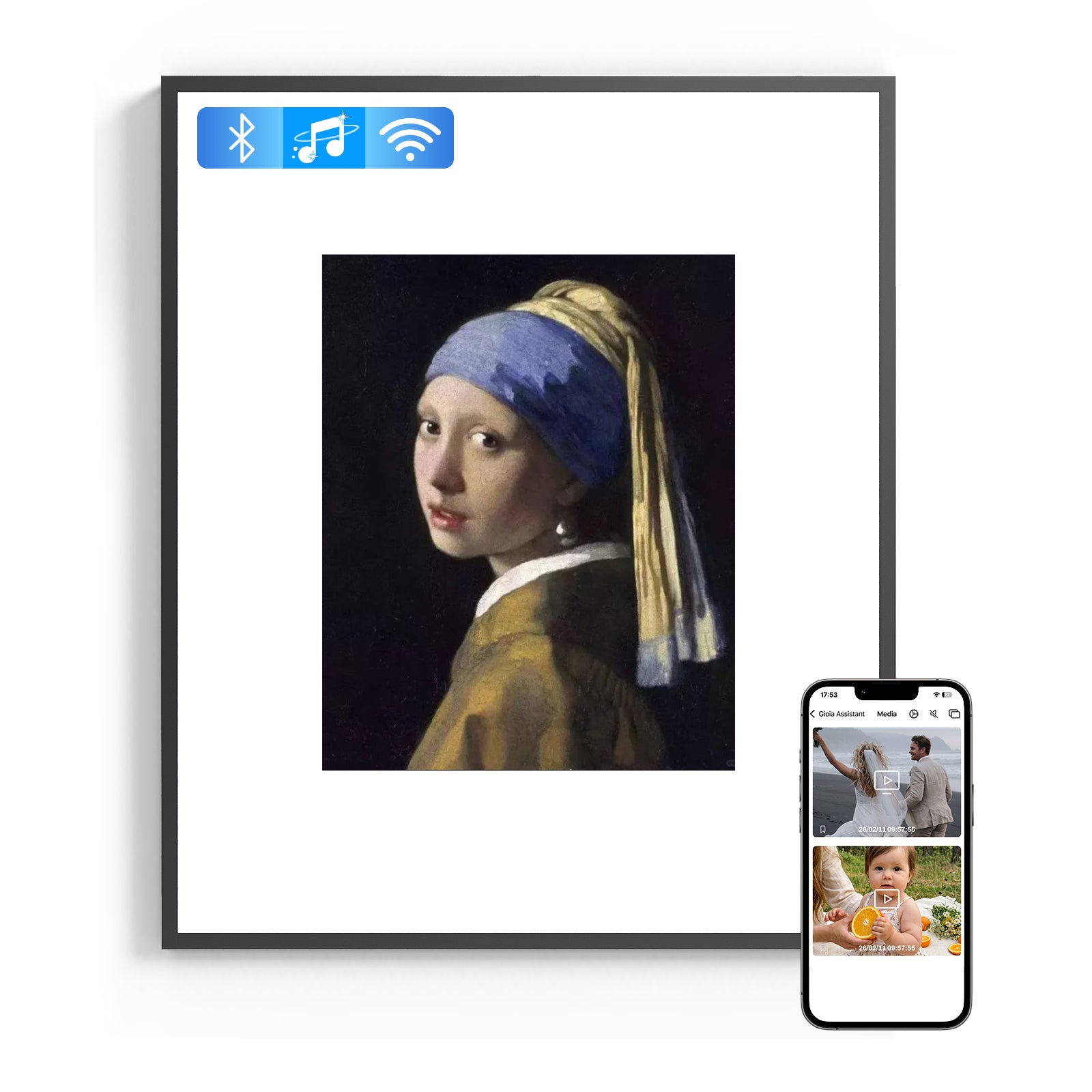 19" Smart Digital Art Frame with Bluetooth Speaker