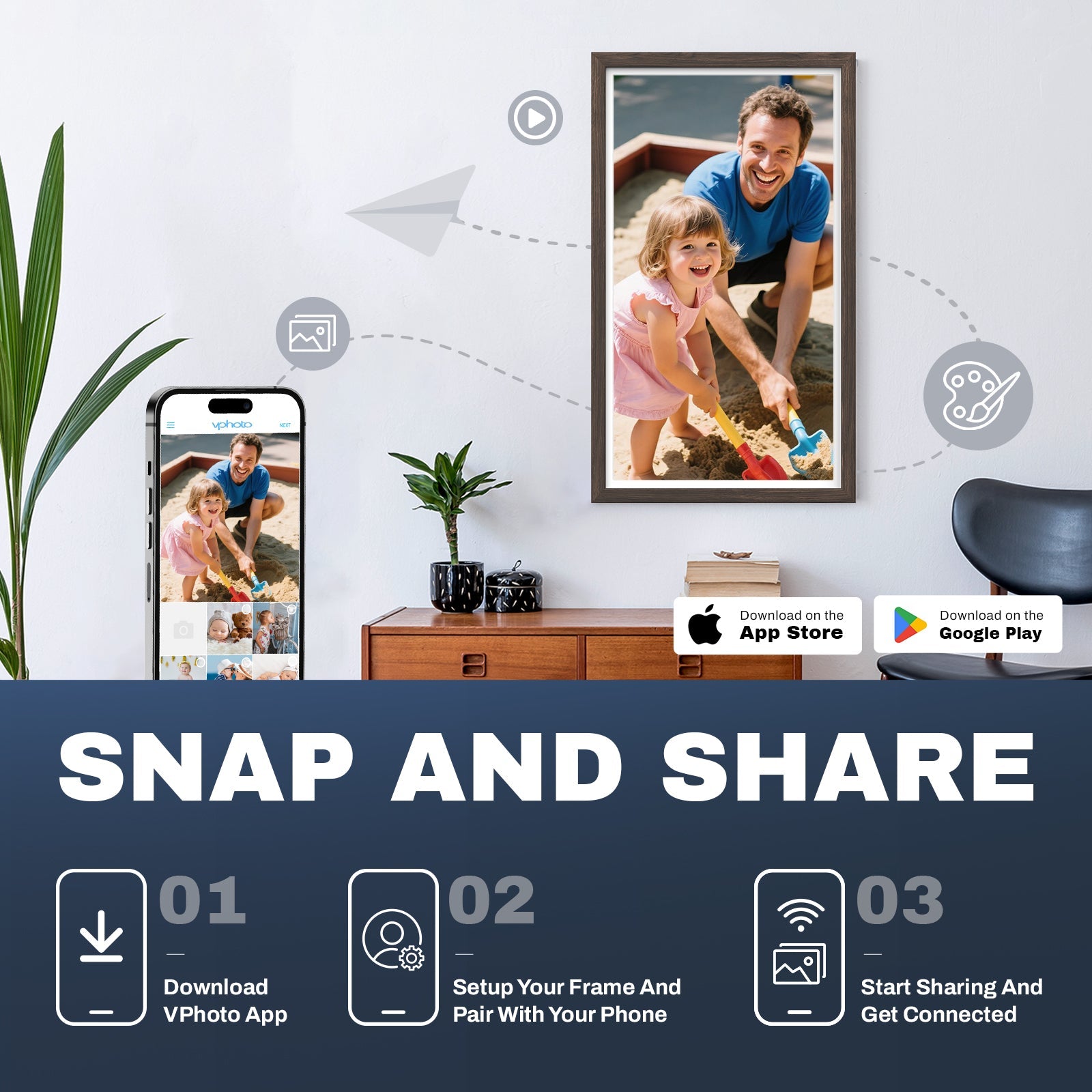 24  Dark Wood Pattern (24'' | FHD) Non-Touch