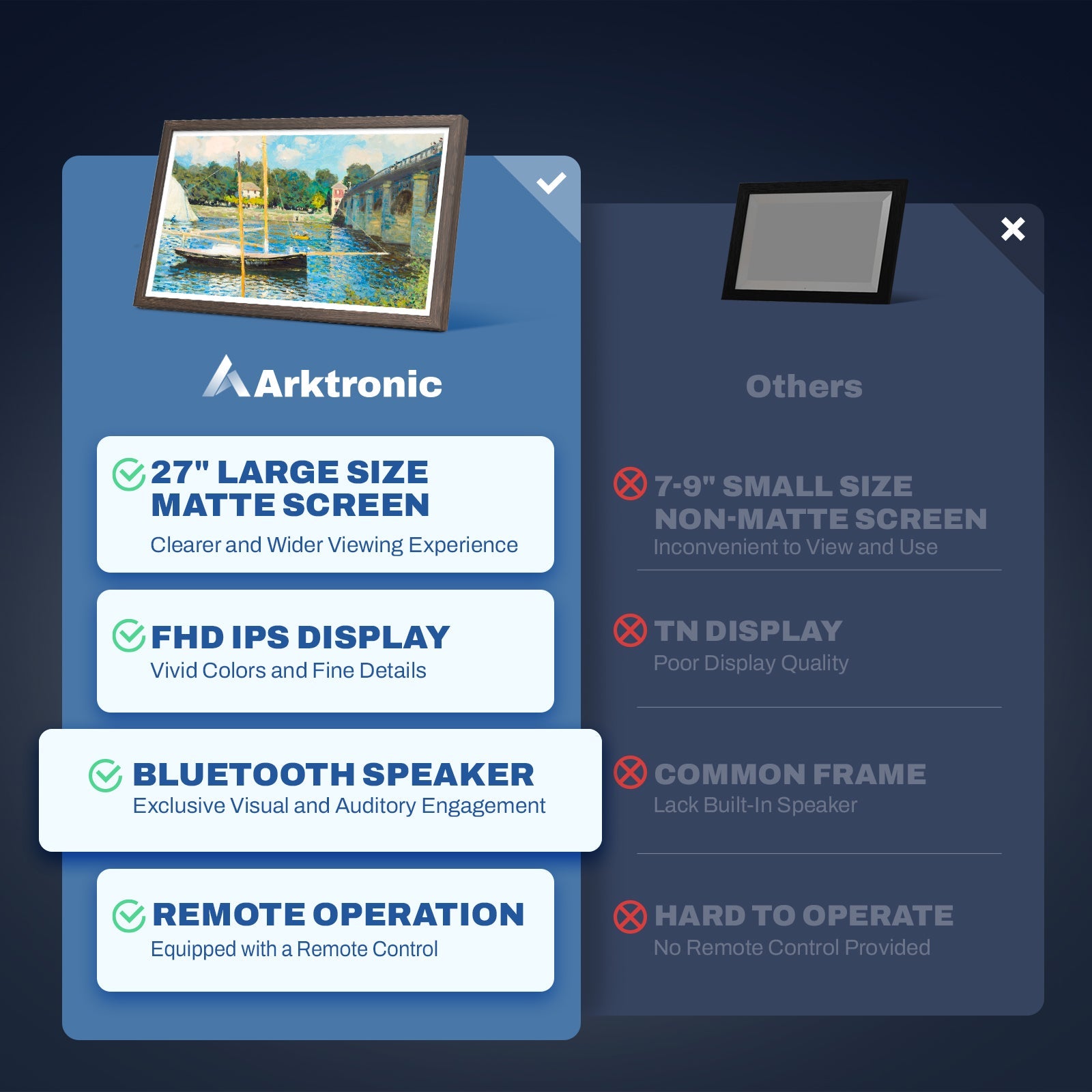 27  Dark Wood Pattern (27'' | FHD) Non-Touch