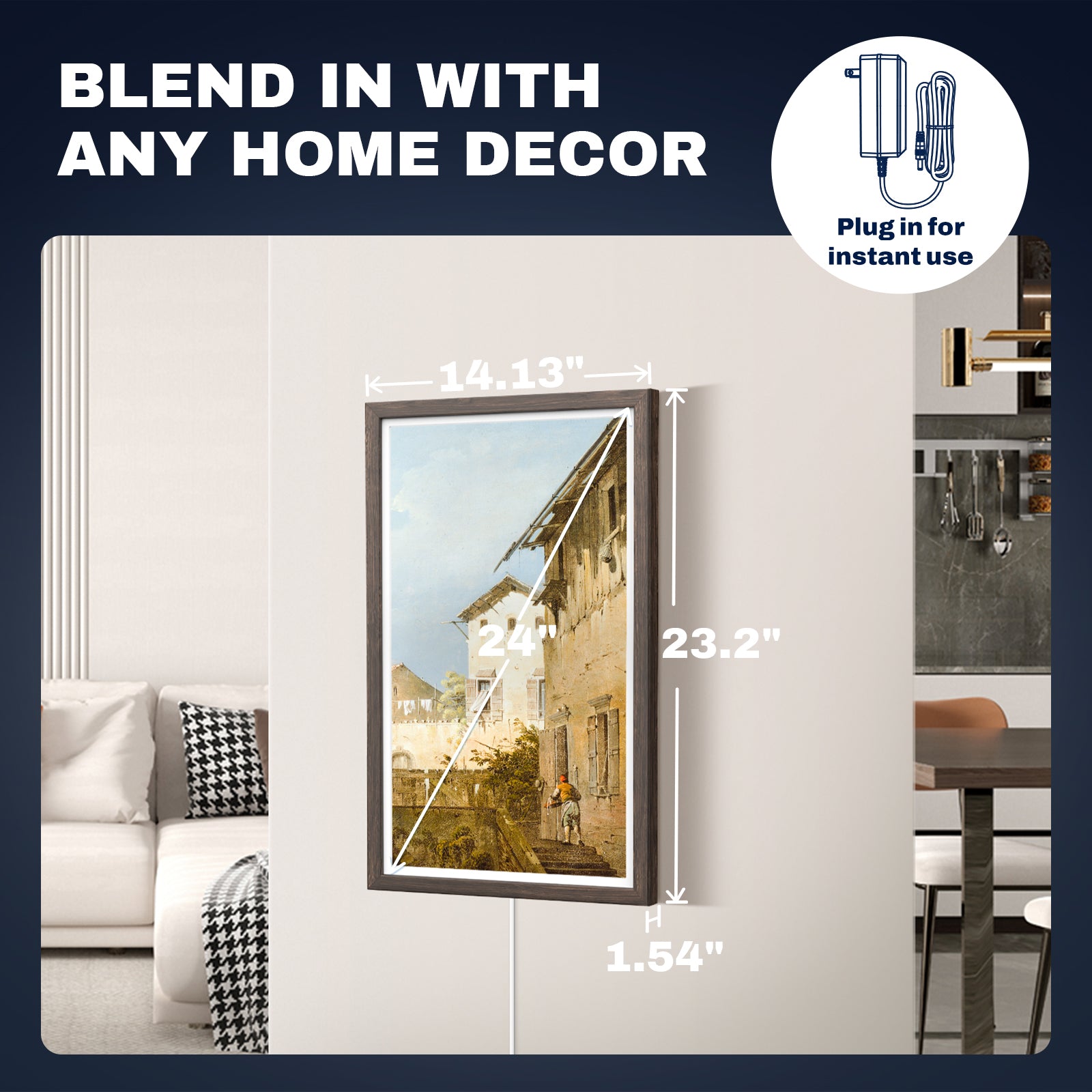 24  Dark Wood Pattern (24'' | FHD) Non-Touch