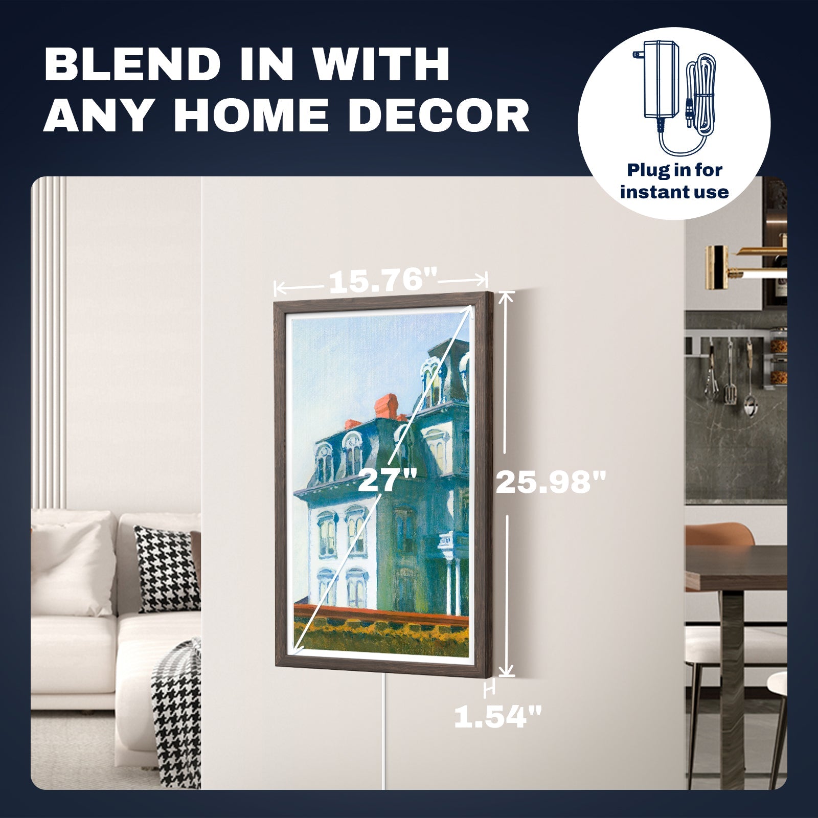 27  Dark Wood Pattern (27'' | FHD) Non-Touch