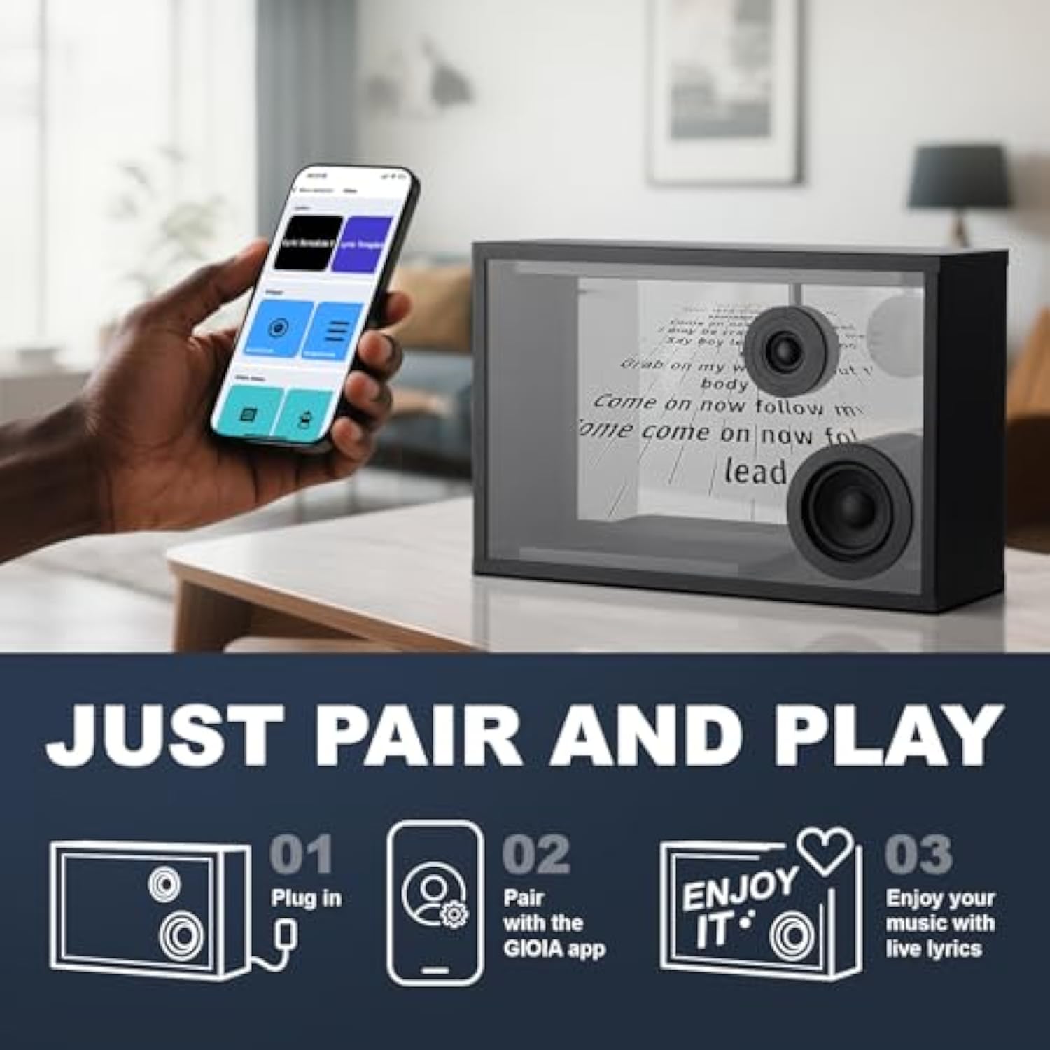 Transparent Bluetooth Speaker,Dynamic Hovering Lyrics